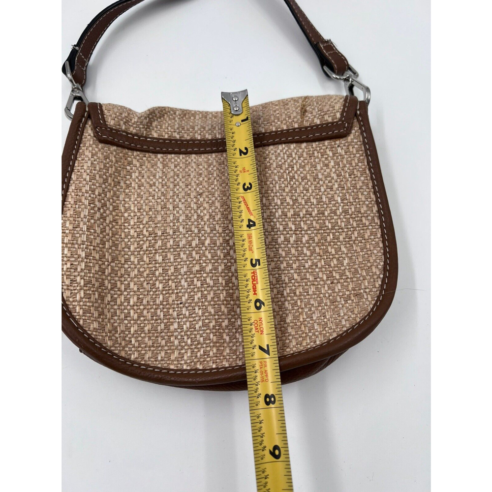J.Jill Women's Brown Beige Jute Genuine Leather Crossbody Shoulder Bag NWOT New - Picture 5 of 5